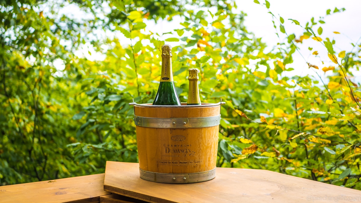 Dégustation de champagne en hauteur